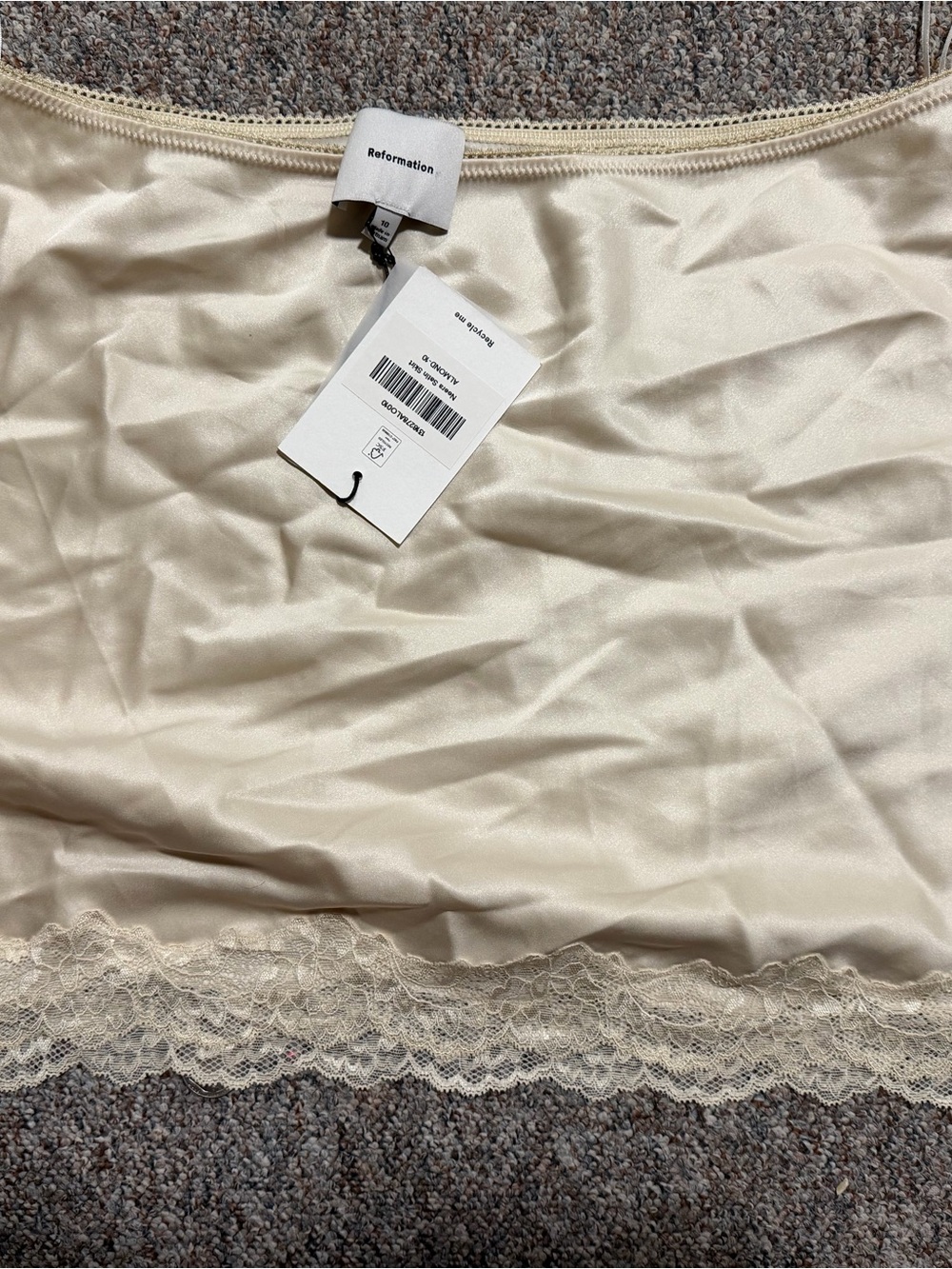 Reformation Ivory Lace-Trim Slip